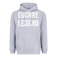 Heather Grey Euchre Legend Best Euchre Card Board Game Player Gift Heavyweight Hoodie - lanVoArt