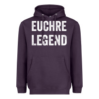Plum Euchre Legend Best Euchre Card Board Game Player Gift Heavyweight Hoodie - lanVoArt