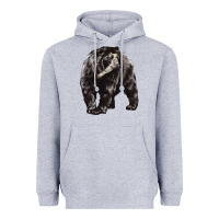 Heather Grey Spectacled Bear Heavyweight Hoodie - LillyAllenDesigns