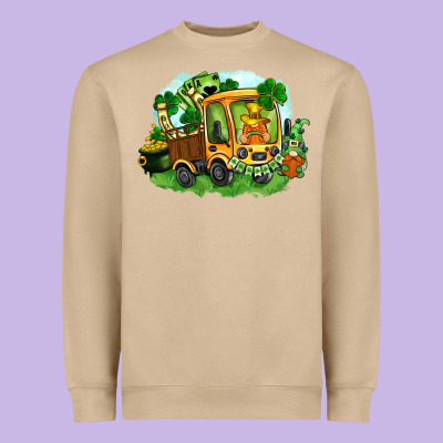 Truck Saint Patrick's Day Heavyweight Sweatshirt Designed By Fadigitalartstudio