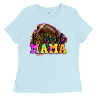 Baby Blue football mama Ladies Tee - LillyAllenDesigns