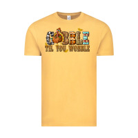 Vintage Mustard Gobble Til You Wobble with Turkey Vintage Tee - texasbilliewilder