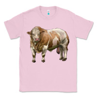 Bubblegum Pink simmental bull Classic Tee - LillyAllenDesigns