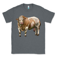 Charcoal Heather simmental bull Classic Tee - LillyAllenDesigns