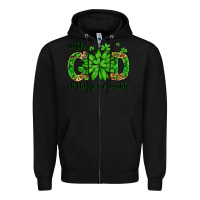 Black With god all things are possible St. Patrick's Day Zipper Hoodie - LillyAllenDesigns