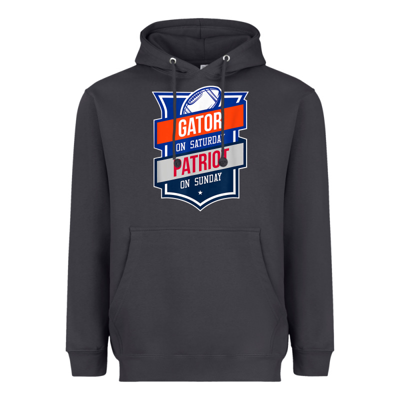 Retro Gator On Saturday Patriot On Sunday Gainesville Gift Heavyweight Hoodie by lanVoArt | Teevron