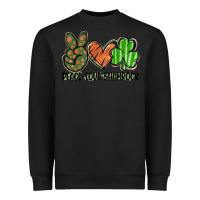 Black peace love shamrock Heavyweight Sweatshirt - FaDigitalArtStudio