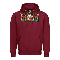 Burgundy Mom Cowboy Gnome Zipper Hoodie - CowhideDigitalArt