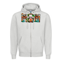Dove Grey Mom Cowboy Gnome Zipper Hoodie - CowhideDigitalArt
