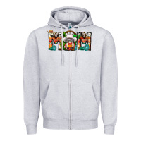 Heather Grey Mom Cowboy Gnome Zipper Hoodie - CowhideDigitalArt