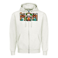Oatmeal Heather Mom Cowboy Gnome Zipper Hoodie - CowhideDigitalArt