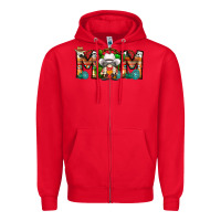 Red Mom Cowboy Gnome Zipper Hoodie - CowhideDigitalArt