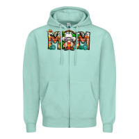 Seafoam Mom Cowboy Gnome Zipper Hoodie - CowhideDigitalArt