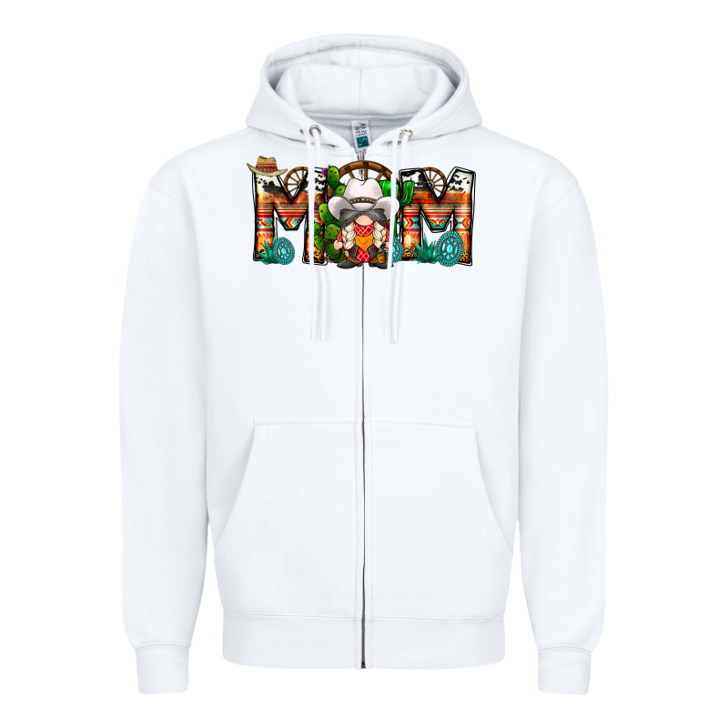 Mom Cowboy Gnome Zipper Hoodie by CowhideDigitalArt | Teevron