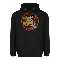 Black distressed mighty Heavyweight Hoodie - lanVoArt