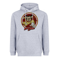 Heather Grey distressed mighty Heavyweight Hoodie - lanVoArt
