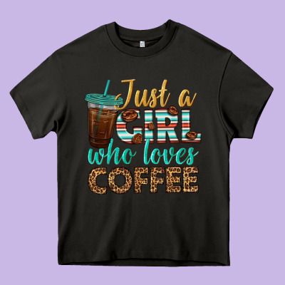 Just A Girl Who Loves Coffee Heavy Core Tee Designed By Bundleandbundleshop