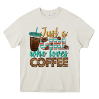 Cream just a girl who loves coffee Heavy Core Tee - BundleAndBundleShop