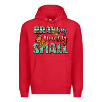 Red pray big worry small Premium Hoodie - BundleAndBundleShop