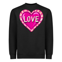 Black valentine's day hearts Heavyweight Sweatshirt - FaDigitalArtStudio