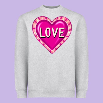 Valentine's Day Hearts Heavyweight Sweatshirt Designed By Fadigitalartstudio