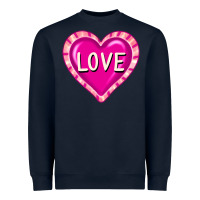 Navy valentine's day hearts Heavyweight Sweatshirt - FaDigitalArtStudio