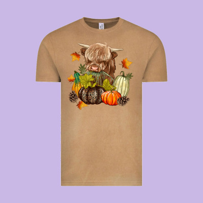 Heifer With Pumpkins Vintage Tee Designed By Texasbilliewilder