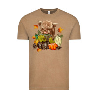 Vintage Coffee Heifer with Pumpkins Vintage Tee - texasbilliewilder