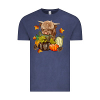 Vintage Denim Heifer with Pumpkins Vintage Tee - texasbilliewilder