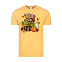 Vintage Mustard Heifer with Pumpkins Vintage Tee - texasbilliewilder