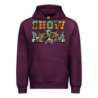 Mauve Wine show mom baby cow Urban Hoodie - BarkalooDesign
