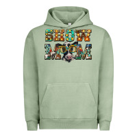 Pigment Oil Green show mom baby cow Urban Hoodie - BarkalooDesign