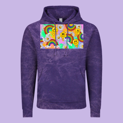 Smile Faces And Rainbow And Daisys Vintage Hoodie Designed By Tumblerdesignbyshophia