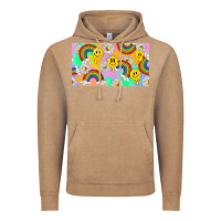 Vintage Coffee smile faces and rainbow and daisys Vintage Hoodie - TumblerDesignByShophia