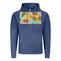 Vintage Denim smile faces and rainbow and daisys Vintage Hoodie - TumblerDesignByShophia