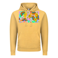 Vintage Mustard smile faces and rainbow and daisys Vintage Hoodie - TumblerDesignByShophia