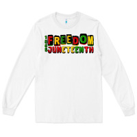 White freedom juneteenth Long Sleeve Tee - CowGirlArtShop
