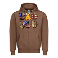 Chestnut American Flag Dad Bod Zipper Hoodie - LillyAllenDesigns