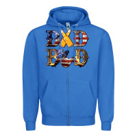 True Royal American Flag Dad Bod Zipper Hoodie - LillyAllenDesigns
