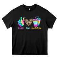 Black peace love loaded tea Heavy Core Tee - JahusDesignShop