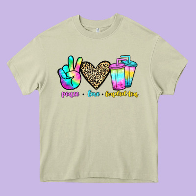 Peace Love Loaded Tea Heavy Core Tee Designed By Jahusdesignshop