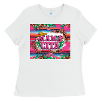 White mama cita cactus serape Ladies Tee - LillyAllenDesigns