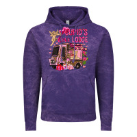 Cloud Purple Cupid's love lodge with truck Valentine's Day Vintage Hoodie - HowdyJamesFarm