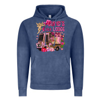 Vintage Denim Cupid's love lodge with truck Valentine's Day Vintage Hoodie - HowdyJamesFarm