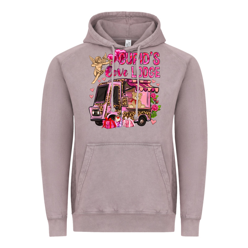 Cupid's Love Lodge With Truck Valentine's Day Vintage Hoodie by HowdyJamesFarm | Teevron