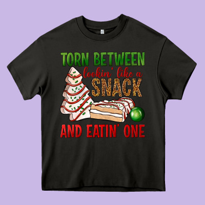 Torn Between Lookin' Like A Snack And Eatin' One Bbs Heavy Core Tee Designed By Bundleandbundleshop