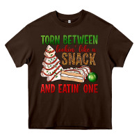 Chocolate Brown torn between lookin' like a snack and eatin' one bbs Heavy Core Tee - BundleAndBundleShop