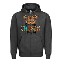 Charcoal Heather You Are Chosen Religious Zipper Hoodie - LillyAllenDesigns