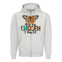 Dove Grey You Are Chosen Religious Zipper Hoodie - LillyAllenDesigns