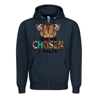 Navy You Are Chosen Religious Zipper Hoodie - LillyAllenDesigns